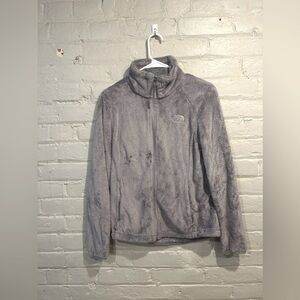 The North Face Gray Fuzzy Zip-Up Fleece